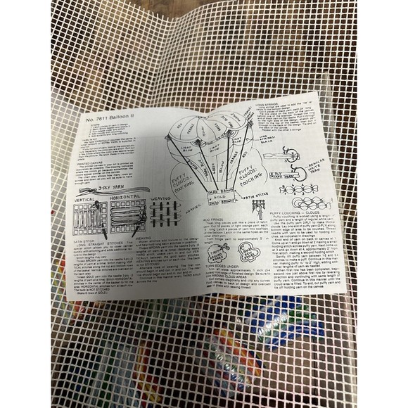 VTG McNeill LARGE Latch Hook Rug Kit 1983 No. 7611 Balloon II Wall Decor Hanging - Picture 6 of 16